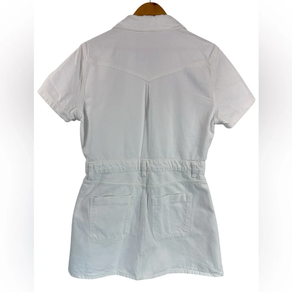 NWT ZARA WHITE DENIM MINI DRESS Size XL - Picture 4 of 9